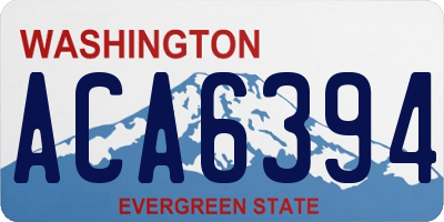 WA license plate ACA6394