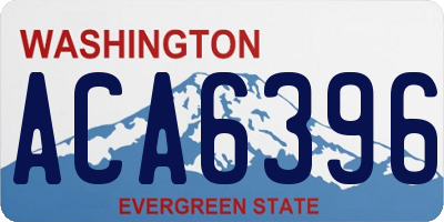 WA license plate ACA6396