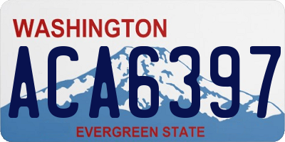 WA license plate ACA6397