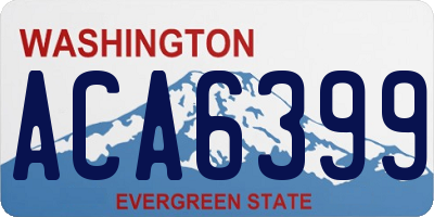 WA license plate ACA6399