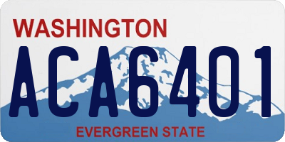 WA license plate ACA6401