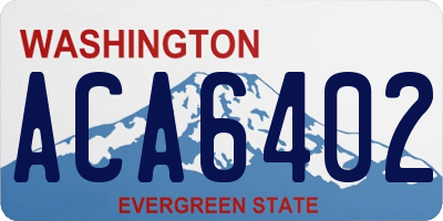 WA license plate ACA6402