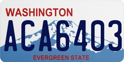 WA license plate ACA6403