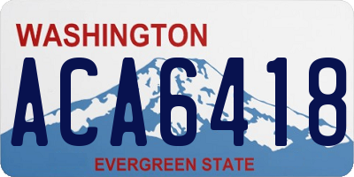 WA license plate ACA6418