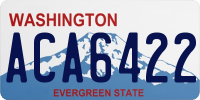 WA license plate ACA6422