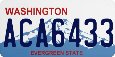WA license plate ACA6433