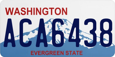 WA license plate ACA6438