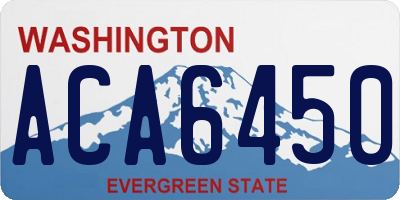 WA license plate ACA6450