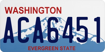 WA license plate ACA6451
