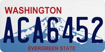 WA license plate ACA6452