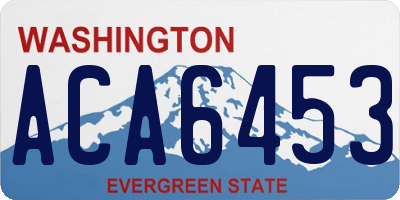 WA license plate ACA6453