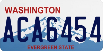WA license plate ACA6454