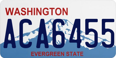 WA license plate ACA6455