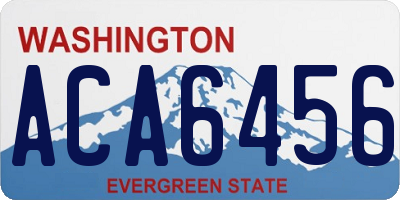 WA license plate ACA6456