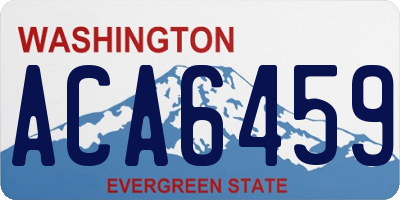 WA license plate ACA6459