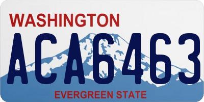 WA license plate ACA6463
