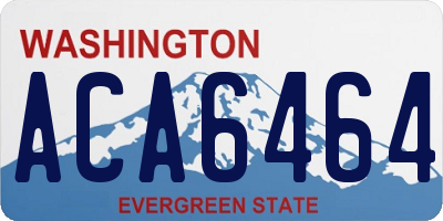WA license plate ACA6464