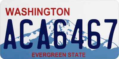 WA license plate ACA6467