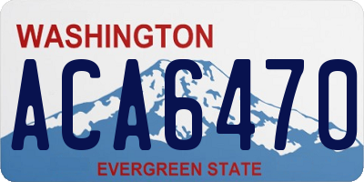 WA license plate ACA6470