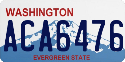 WA license plate ACA6476