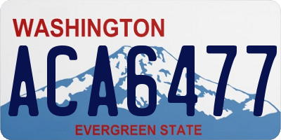 WA license plate ACA6477