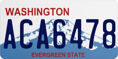 WA license plate ACA6478