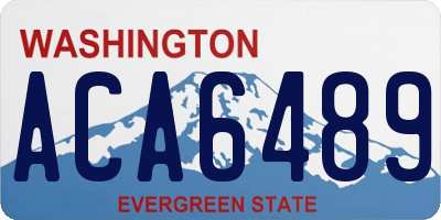 WA license plate ACA6489