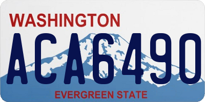 WA license plate ACA6490