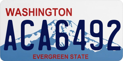 WA license plate ACA6492