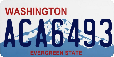 WA license plate ACA6493