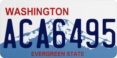WA license plate ACA6495