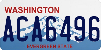 WA license plate ACA6496