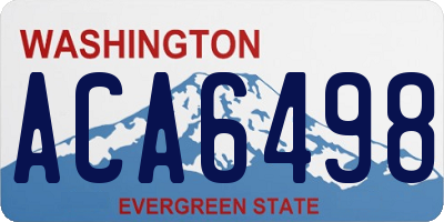 WA license plate ACA6498