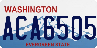 WA license plate ACA6505