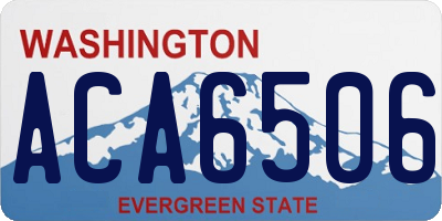 WA license plate ACA6506