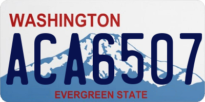 WA license plate ACA6507