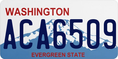 WA license plate ACA6509