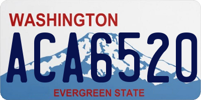WA license plate ACA6520
