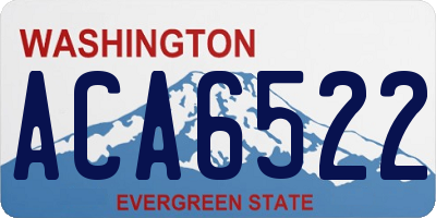 WA license plate ACA6522