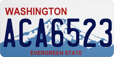 WA license plate ACA6523