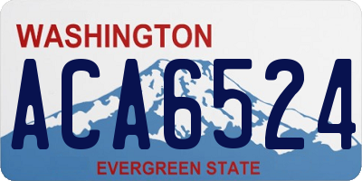 WA license plate ACA6524