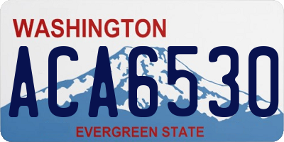 WA license plate ACA6530