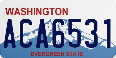 WA license plate ACA6531