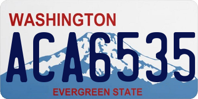 WA license plate ACA6535