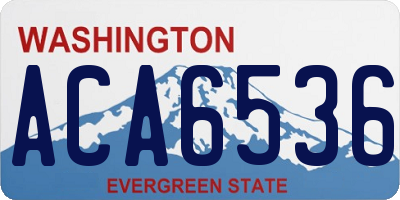 WA license plate ACA6536