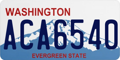WA license plate ACA6540