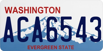 WA license plate ACA6543