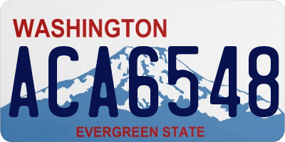 WA license plate ACA6548