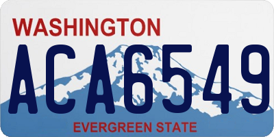 WA license plate ACA6549
