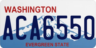 WA license plate ACA6550